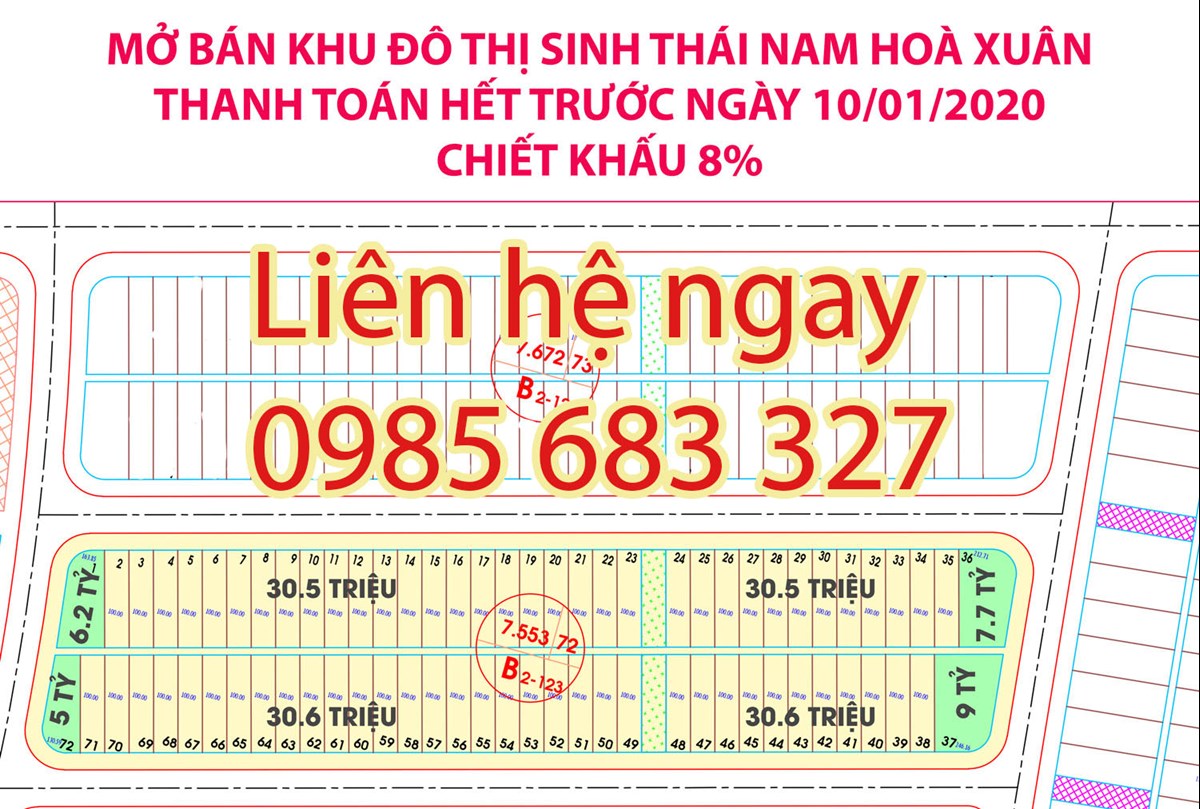 Mở bán mới block b2-123 tại Nam Hoà Xuân Sunland