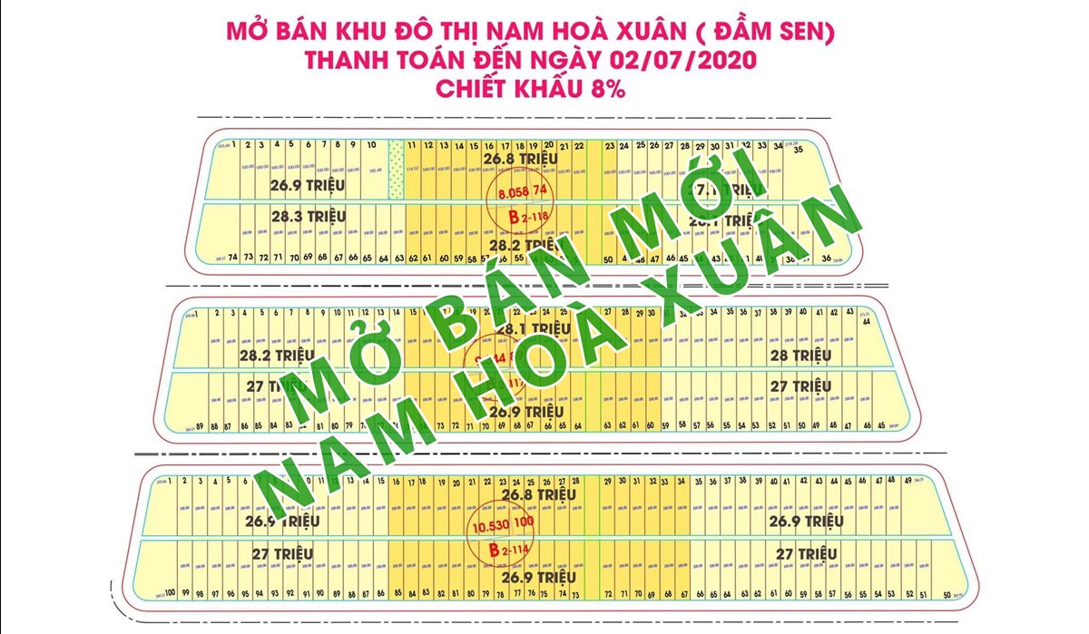 MỞ BÁN NAM HOÀ XUÂN ĐẦM SEN SIÊU RẺ KÍCH CẦU CHIẾT KHẤU 8% CHO KHÁCH