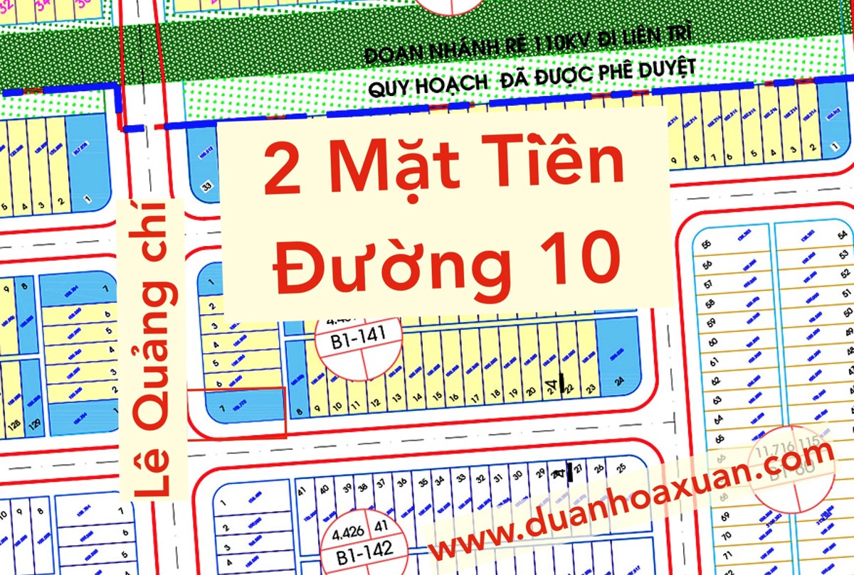 Bán lô 2 mặt tiền đường Lê Quảng Chí gần đường Nguyễn Phước Lan