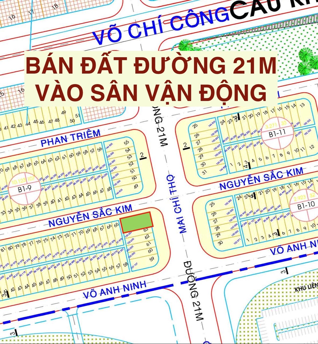 Bán lô 2 mặt tiền siêu hiếm đường 21m vào sân bóng hoà xuân B1-8 