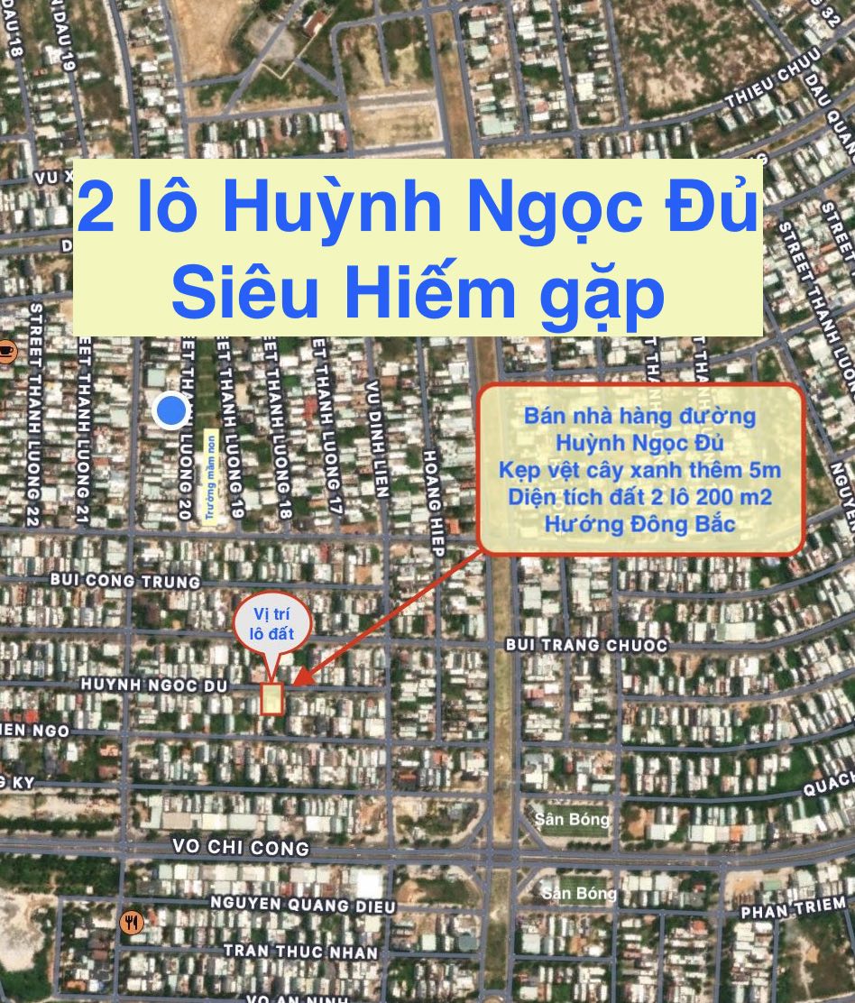 bán 2 lô liền Huỳnh Ngọc Đủ, kẹp vệt cây xanh