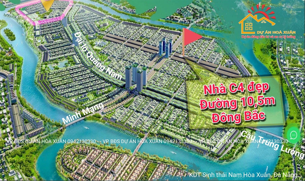 BÁN NHÀ ĐƯỜNG 10,5M KHU ĐÔ THỊ NAM HOÀ XUÂN