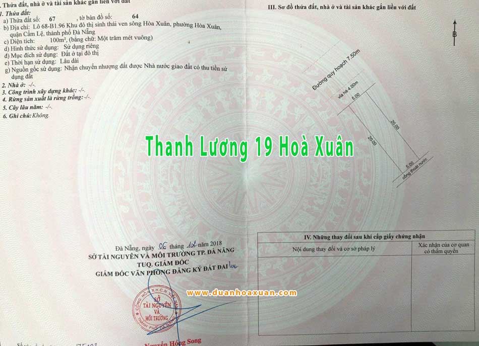 Bán đất đường thanh lương 19 đối diện công viên