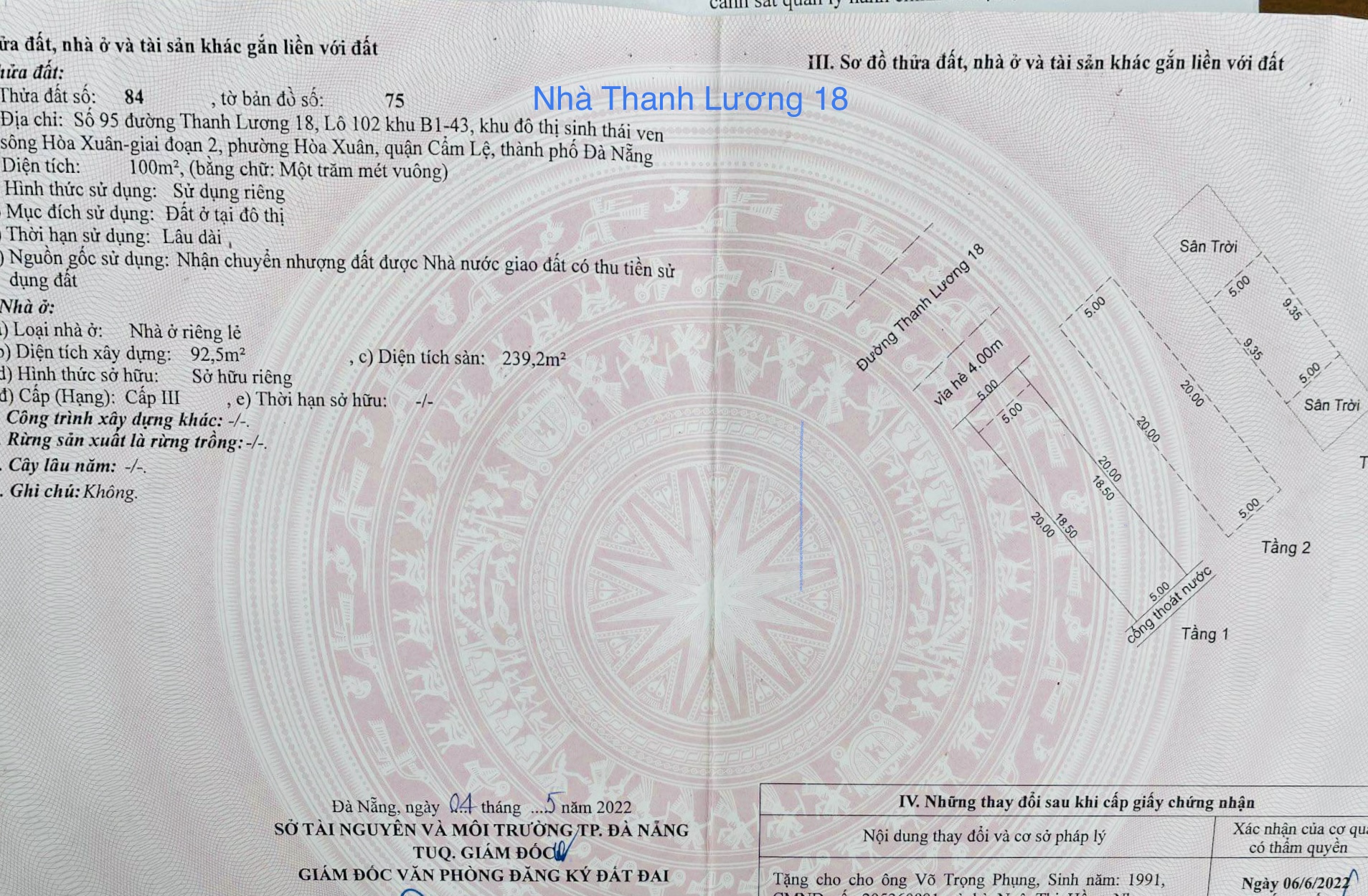 Nhà 3 tầng Thanh lương 18 