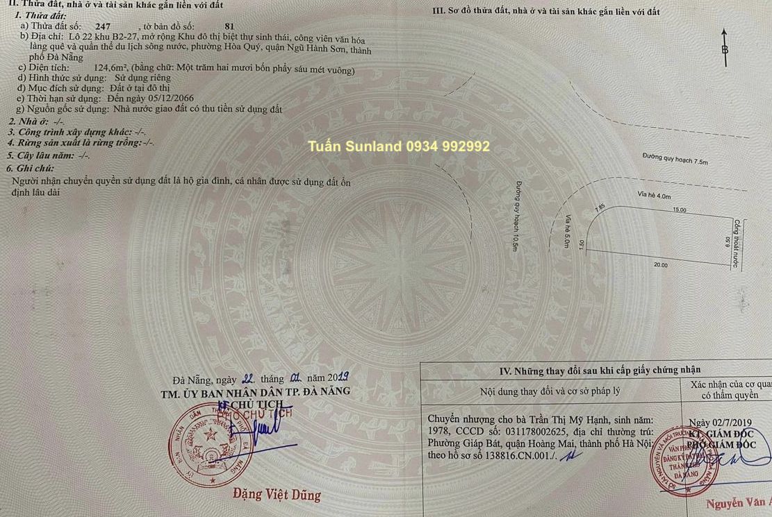 Bán lô góc đường Cao Hồng Lãnh hoà quý Đà Nẵng