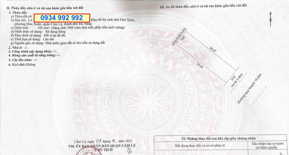 Bán cặp đường 10 đối lưng Lê Quảng Chí 