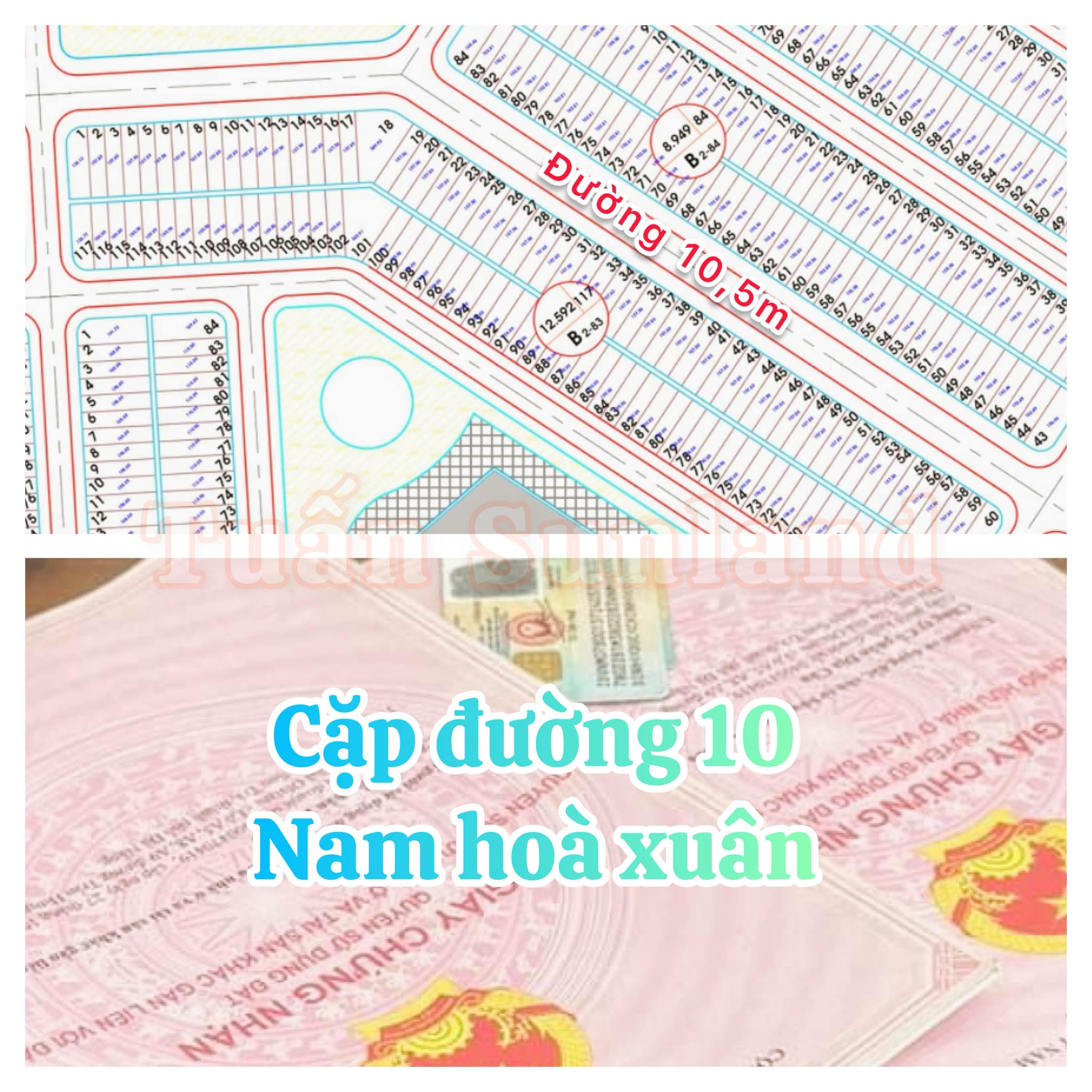Bán cặp đường 10 B2-83 nam hoà xuân siêu hiếm