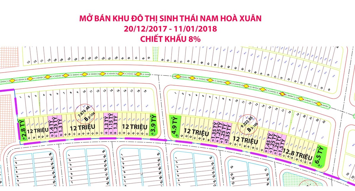 Mở bán 3 block b2-104, 105 và 133 nam hoà xuân