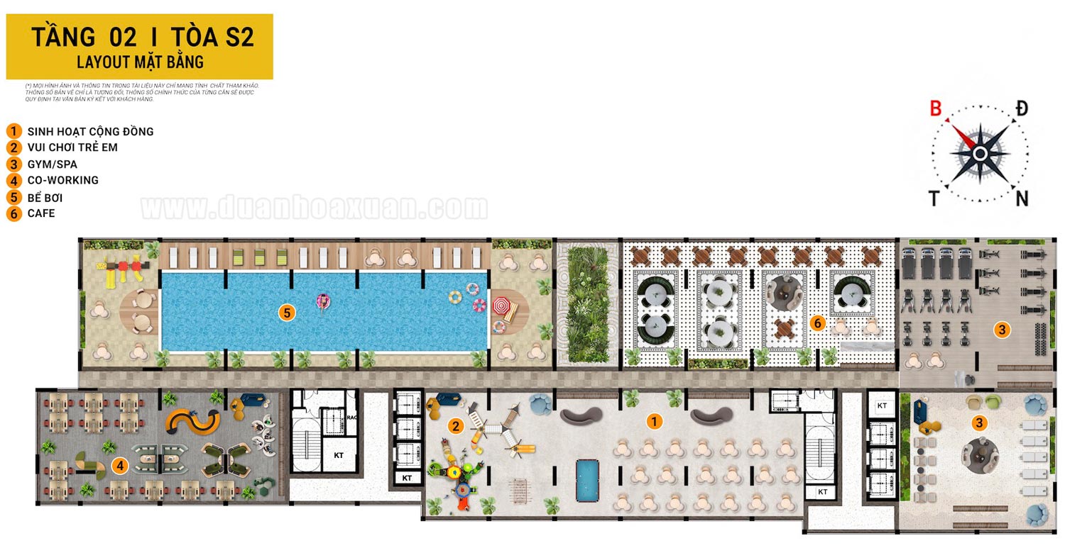 TẦNG TIỆN ÍCH SPANA HOÀ XUÂN LỘ DIỆN 