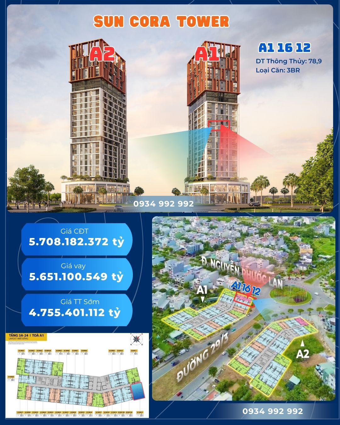 CORA TOWER HÀNG BÁN LẠI 