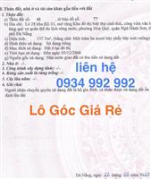 Bán lô góc đường Trung hoà 1 khu võ chí công nối dài giá rẻ